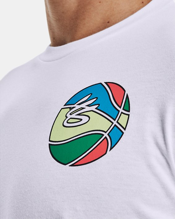 Men's Curry Basketball Graphic T-Shirt in White image number 3